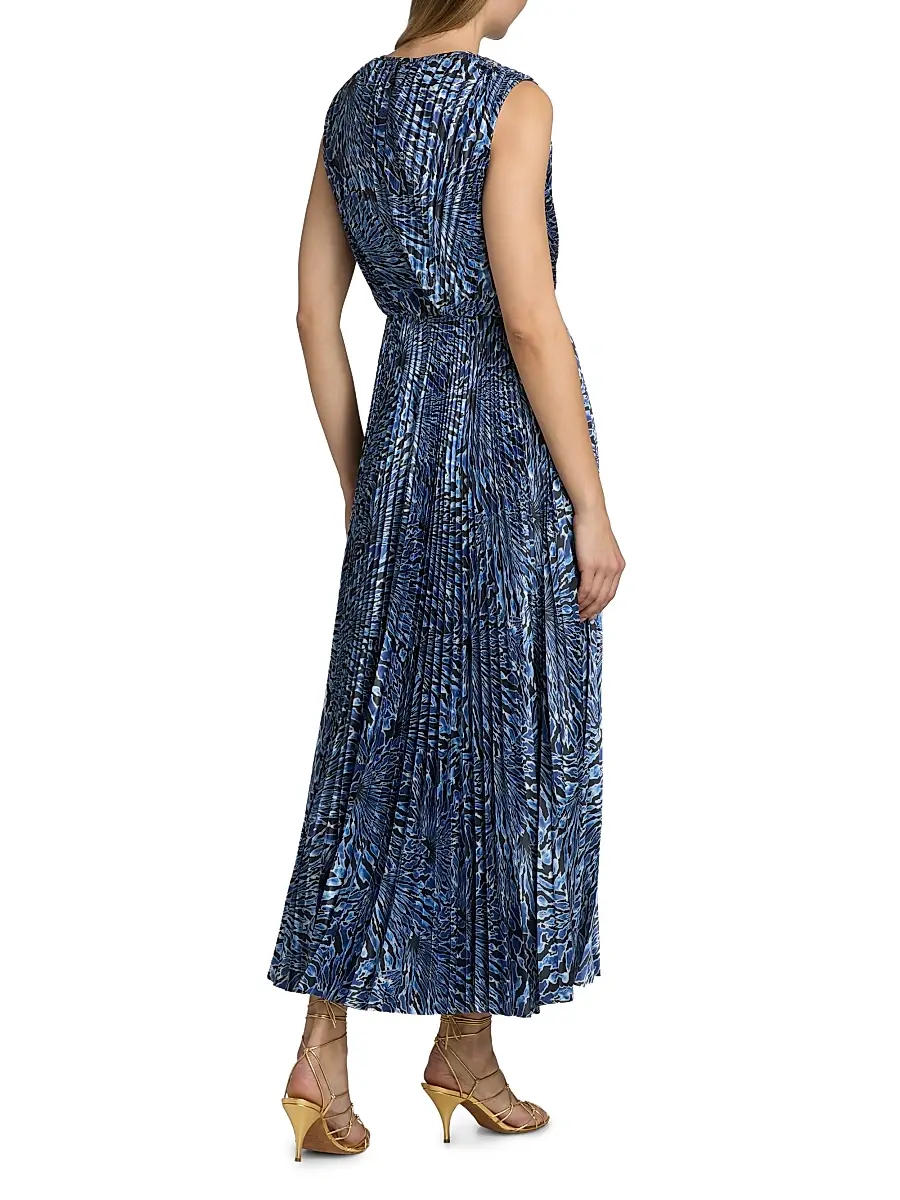 Ulla Johnson Women's Malin Pleated Satin Midi Dress | Thumbnail 5 Ulla Johnson Women's Malin Pleated Satin Midi Dress | Thumbnail 5