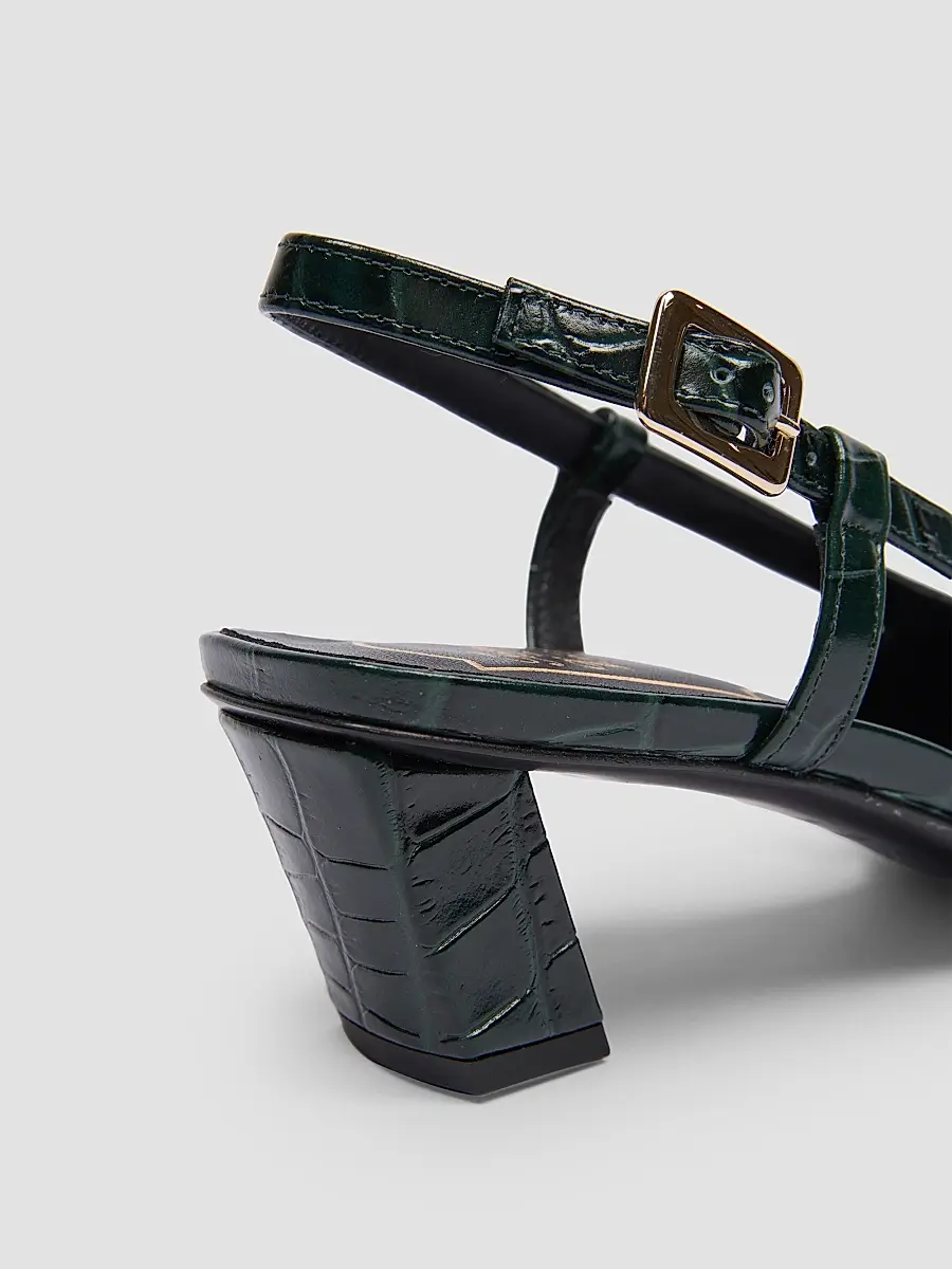 Roger Vivier Women's Belle Vivier 45MM Croc-Embossed Leather Slingback Pumps | Thumbnail 6
