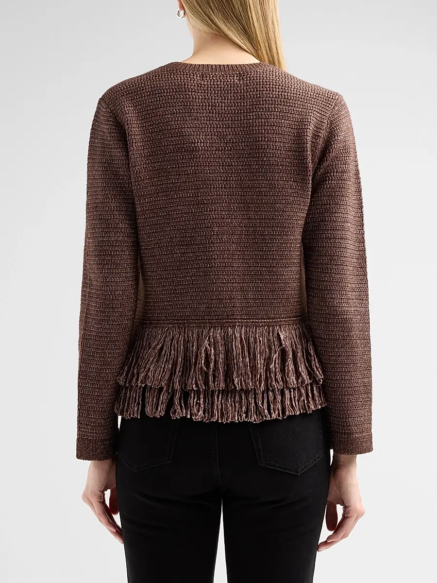 dh New York Women's Imara Fringe-Trim Crewneck Top | Thumbnail 3 dh New York Women's Imara Fringe-Trim Crewneck Top | Thumbnail 3
