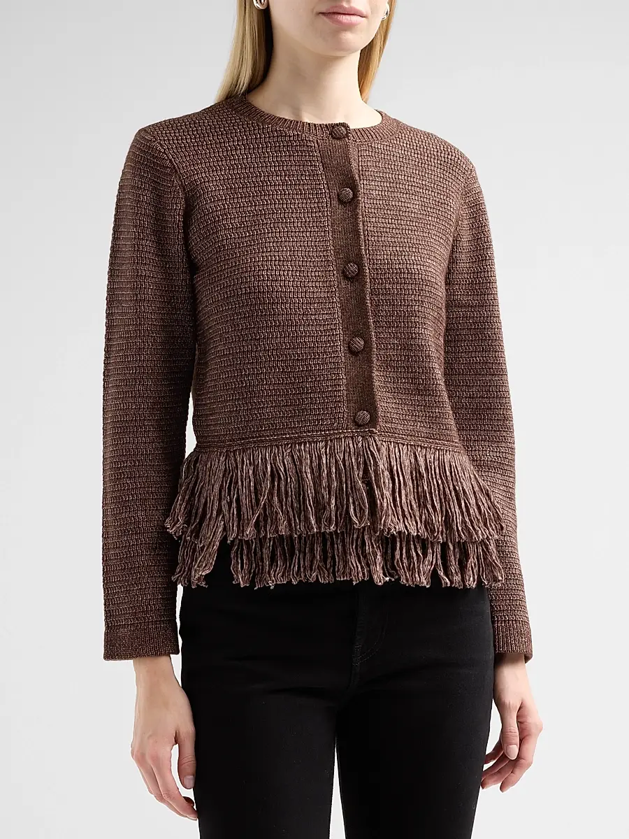 dh New York Women's Imara Fringe-Trim Crewneck Top | Thumbnail 4 dh New York Women's Imara Fringe-Trim Crewneck Top | Thumbnail 4