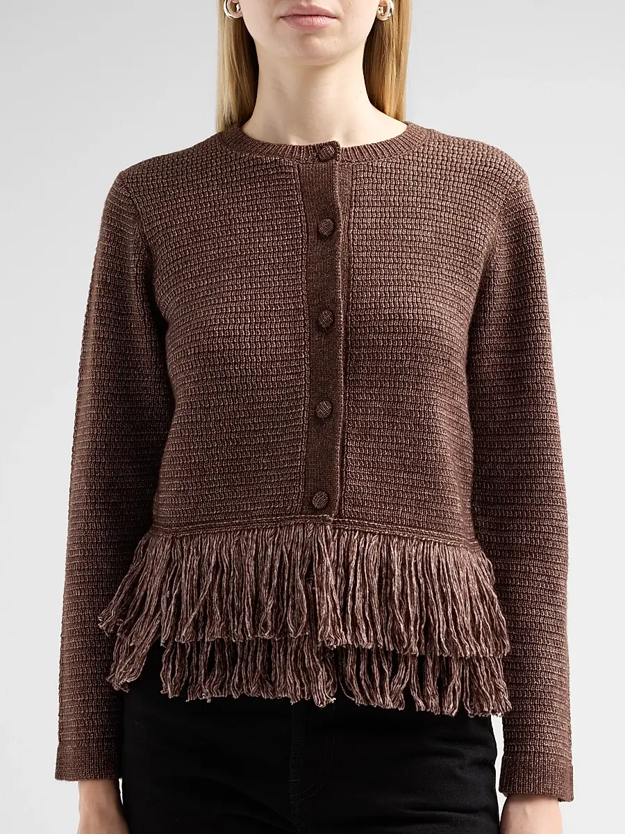dh New York Women's Imara Fringe-Trim Crewneck Top | Thumbnail 5 dh New York Women's Imara Fringe-Trim Crewneck Top | Thumbnail 5