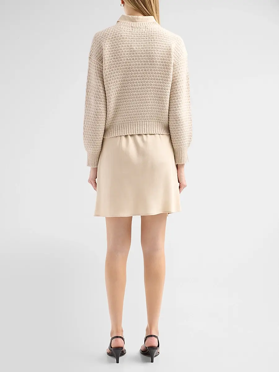 dh New York Women's Sab Layered Mixed-Media Mini Sweaterdress | Thumbnail 3 dh New York Women's Sab Layered Mixed-Media Mini Sweaterdress | Thumbnail 3