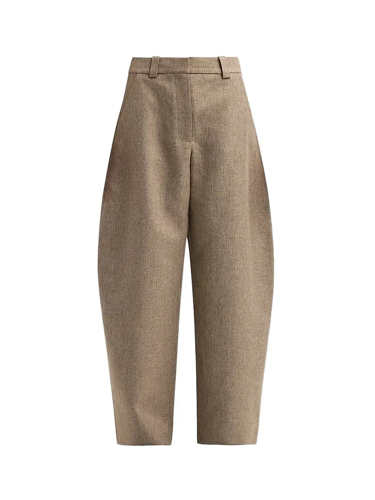 Ronny Kobo Women's Vienna Barrel-Leg Pants - Melange Taupe | Image 1 Ronny Kobo Women's Vienna Barrel-Leg Pants - Melange Taupe | Image 1