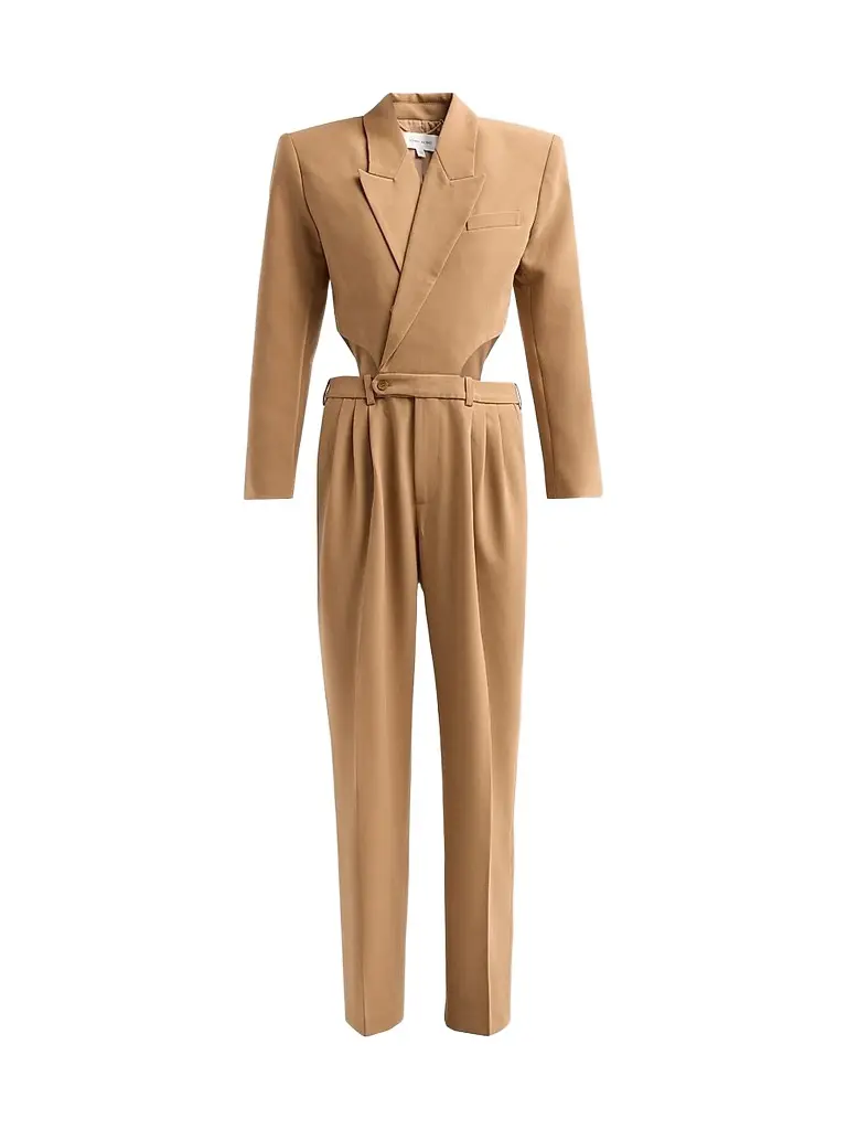 Ronny Kobo Women's Scyla Cut-Out Blazer Jumpsuit - Camel | Image 1 Ronny Kobo Women's Scyla Cut-Out Blazer Jumpsuit - Camel | Image 1