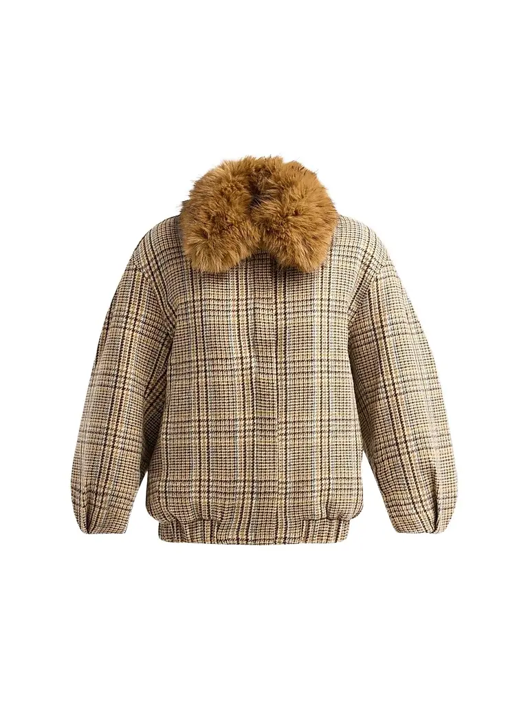 Ronny Kobo Women's Savannah Tweed Faux Fur Collar Jacket | Image 1 Ronny Kobo Women's Savannah Tweed Faux Fur Collar Jacket | Image 1
