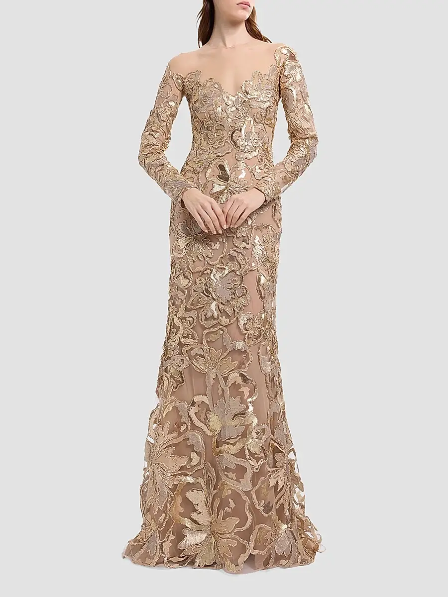 Elie Saab Women's Raffia Embroidered Gown | Thumbnail 2 Elie Saab Women's Raffia Embroidered Gown | Thumbnail 2