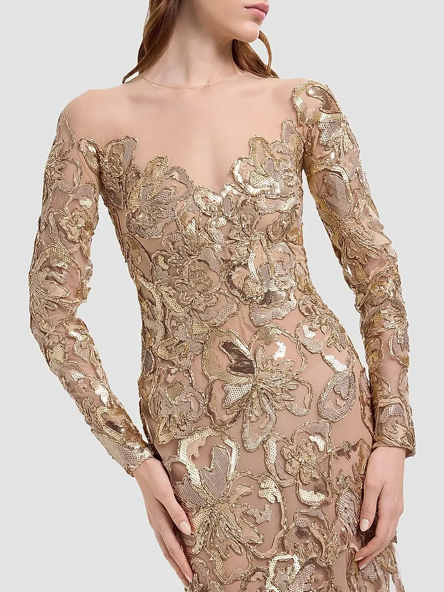 Elie Saab Women's Raffia Embroidered Gown | Thumbnail 5 Elie Saab Women's Raffia Embroidered Gown | Thumbnail 5