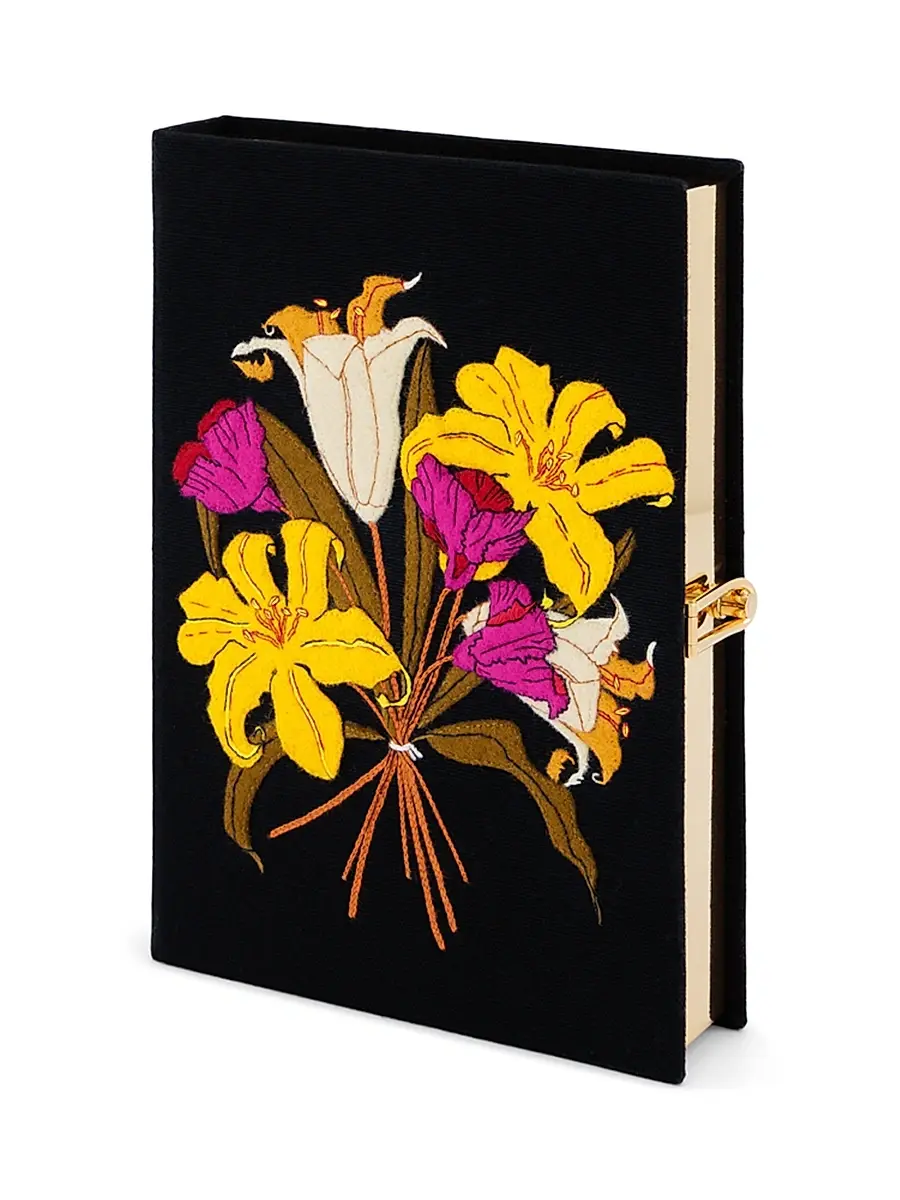 Olympia Le-Tan Women's Le Bouquet Embroidered Wool Book Clutch | Thumbnail 2