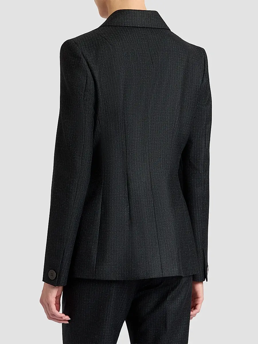 Santorelli Women's Malli Metallic Check Virgin Wool Blazer | Thumbnail 3