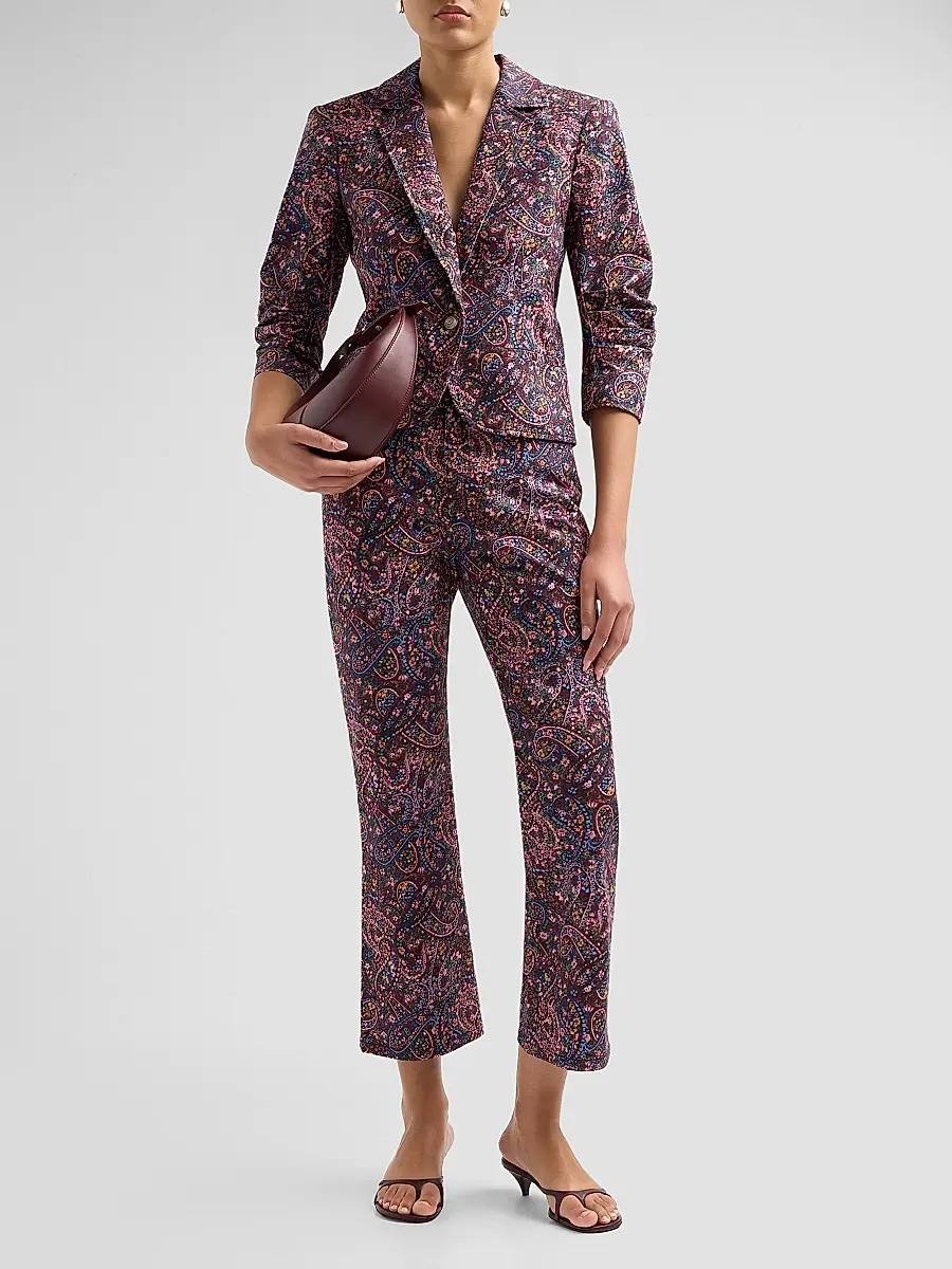 Cinq à Sept Women's Paisley Denim Le Petit Khloe Blazer | Thumbnail 2 Cinq à Sept Women's Paisley Denim Le Petit Khloe Blazer | Thumbnail 2