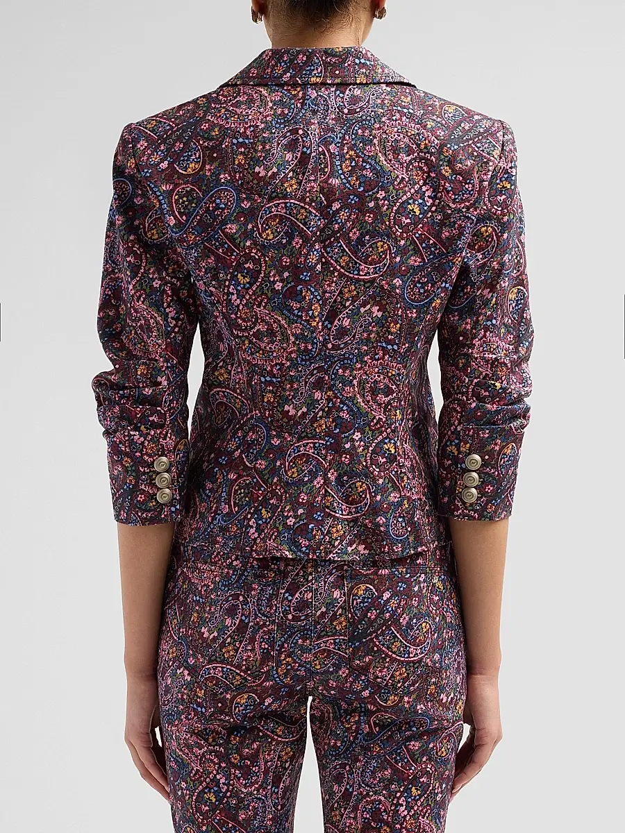 Cinq à Sept Women's Paisley Denim Le Petit Khloe Blazer | Thumbnail 3 Cinq à Sept Women's Paisley Denim Le Petit Khloe Blazer | Thumbnail 3