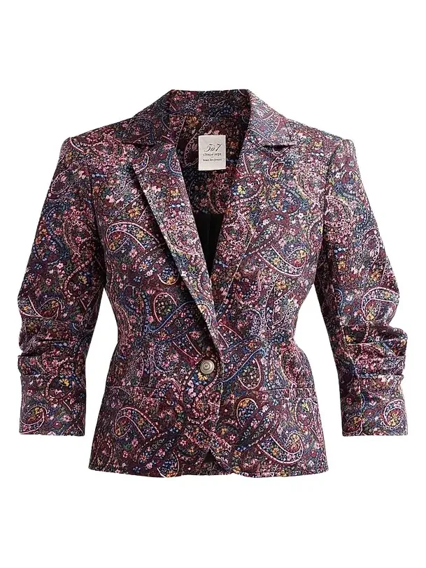 Cinq à Sept Women's Paisley Denim Le Petit Khloe Blazer