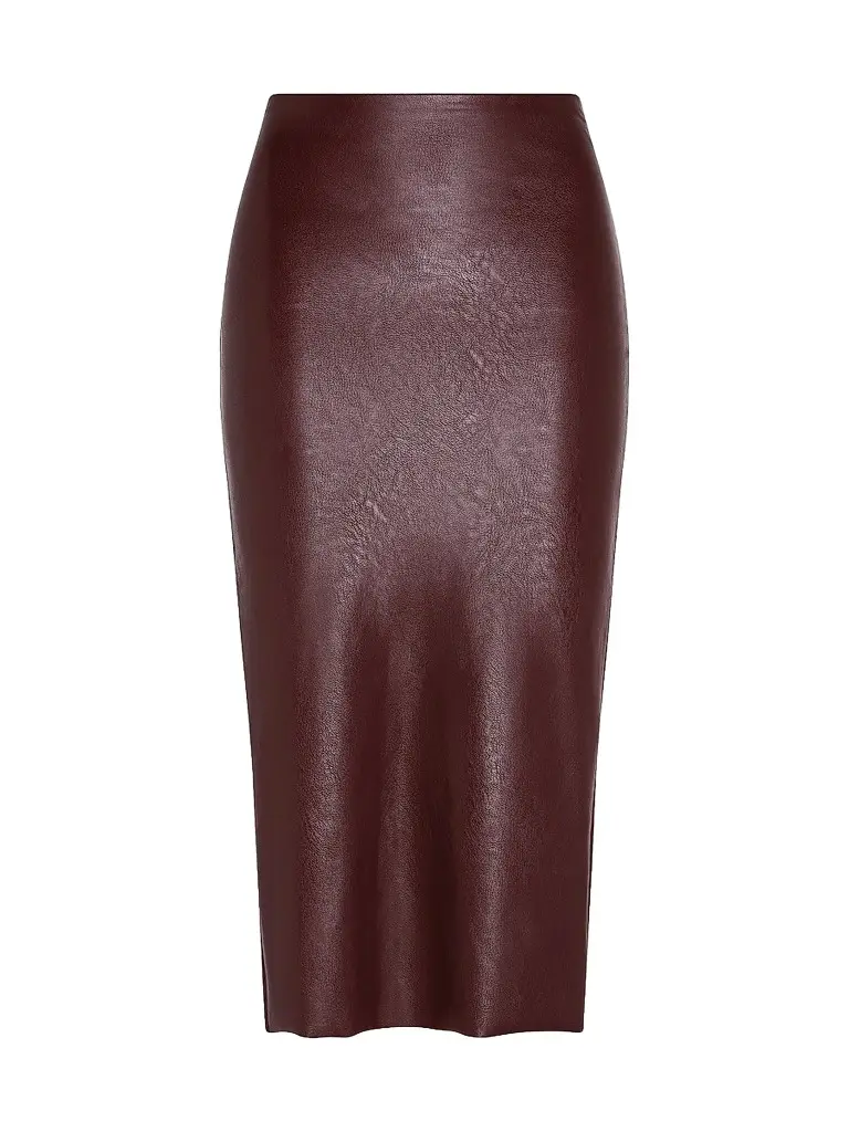 Commando Women's Faux-Leather Pencil Skirt - Oxblood | Image 1 Commando Women's Faux-Leather Pencil Skirt - Oxblood | Image 1