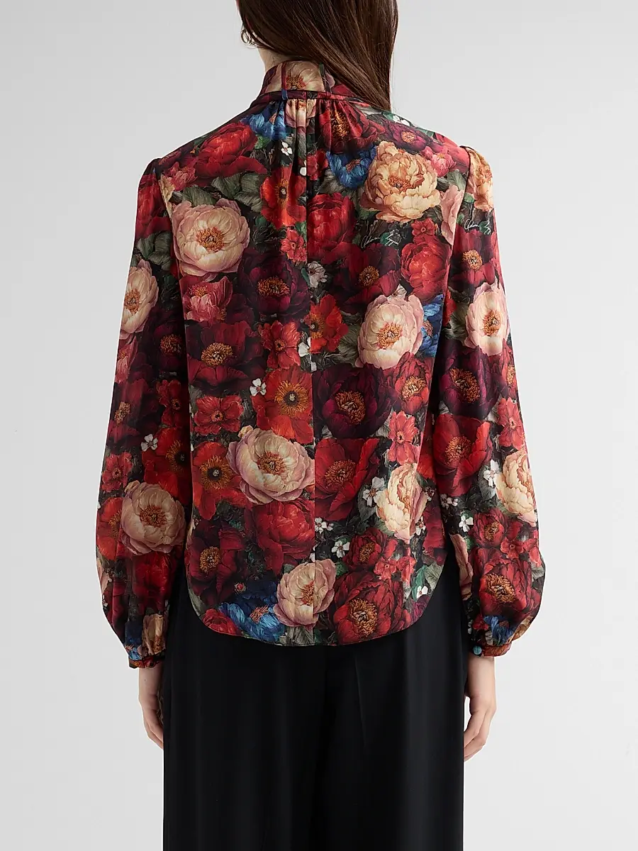 Adam Lippes Women's Joana Floral Silk Top | Thumbnail 3