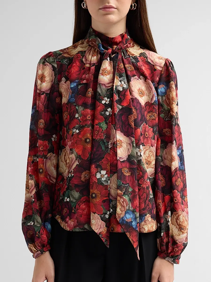 Adam Lippes Women's Joana Floral Silk Top | Thumbnail 5