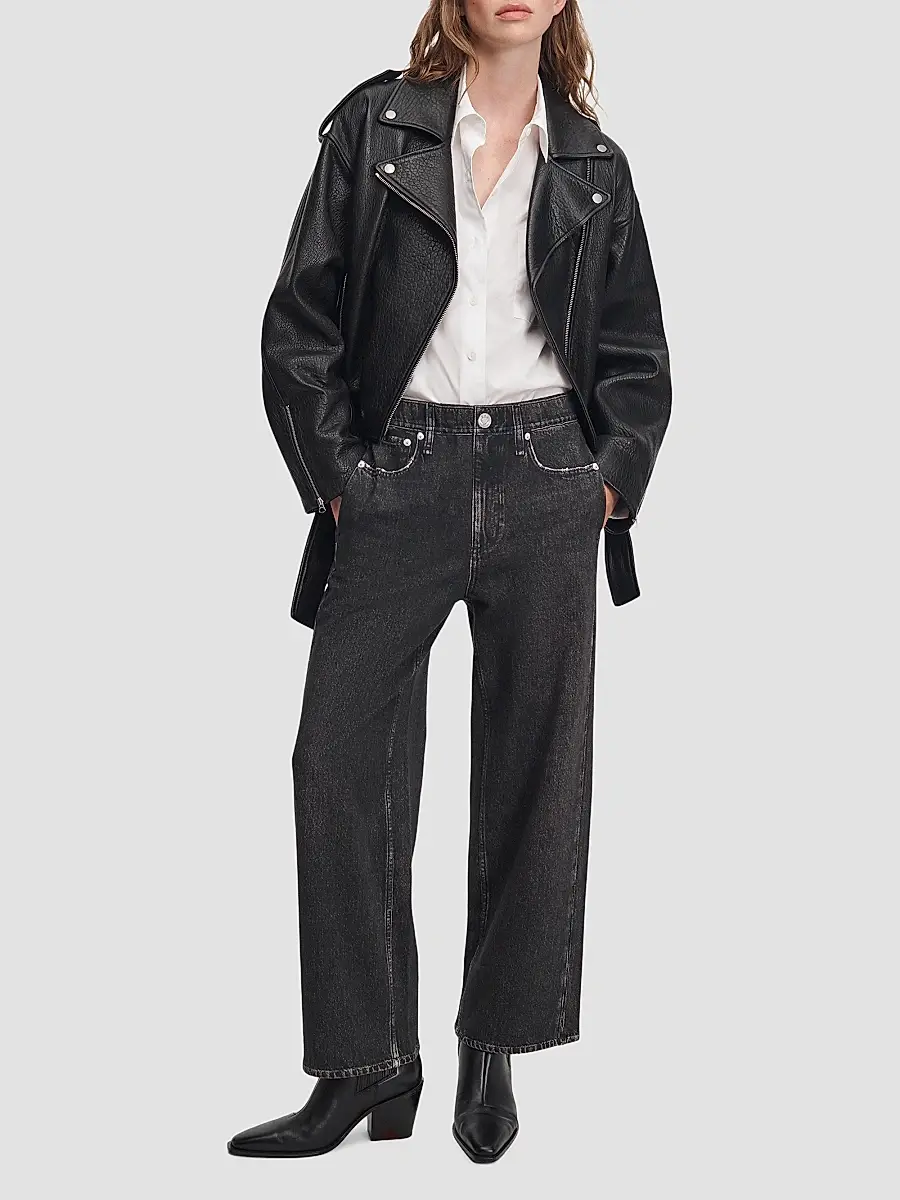 rag & bone Women's rb Miramar Wide-Leg Ankle Jeans | Thumbnail 2
