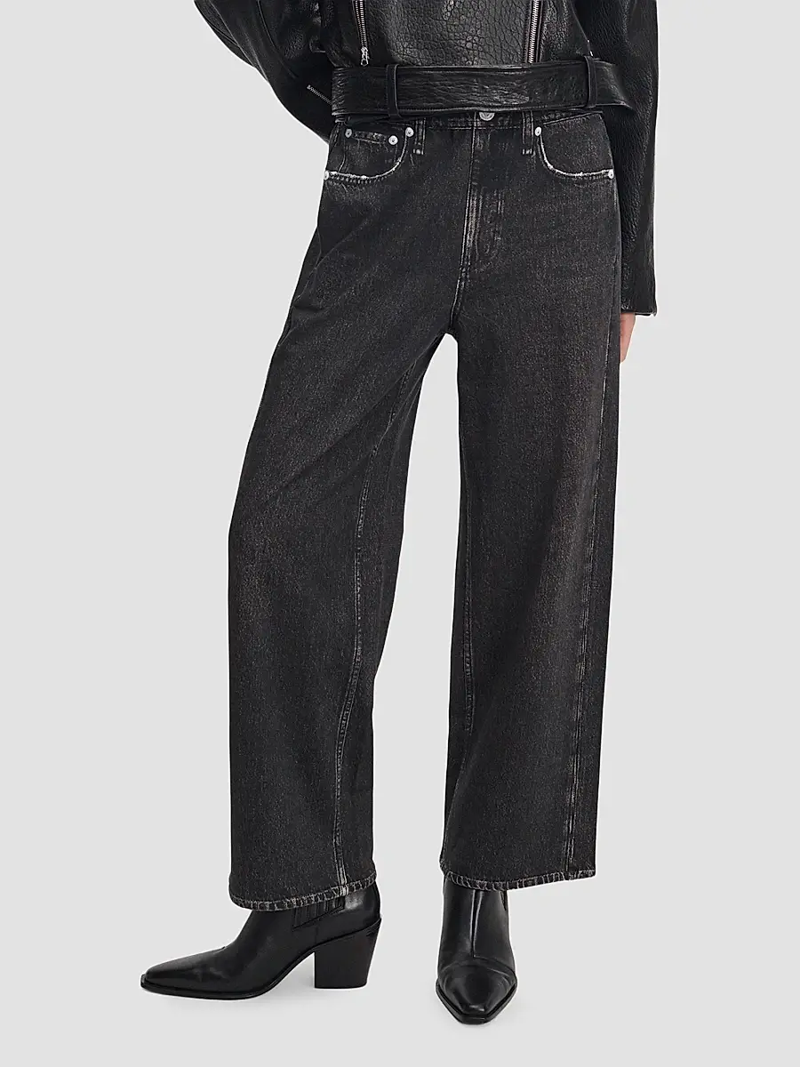 rag & bone Women's rb Miramar Wide-Leg Ankle Jeans | Thumbnail 4