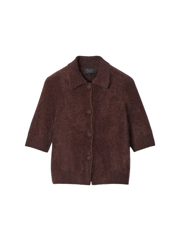 rag & bone Women's Jada Cashmere Cardigan - Dark Brown | Image 1 rag & bone Women's Jada Cashmere Cardigan - Dark Brown | Image 1