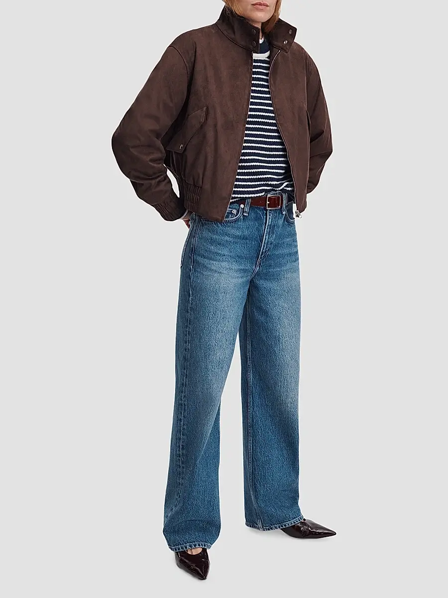 rag & bone Women's Eliza Faux-Suede Bomber Jacket | Thumbnail 2