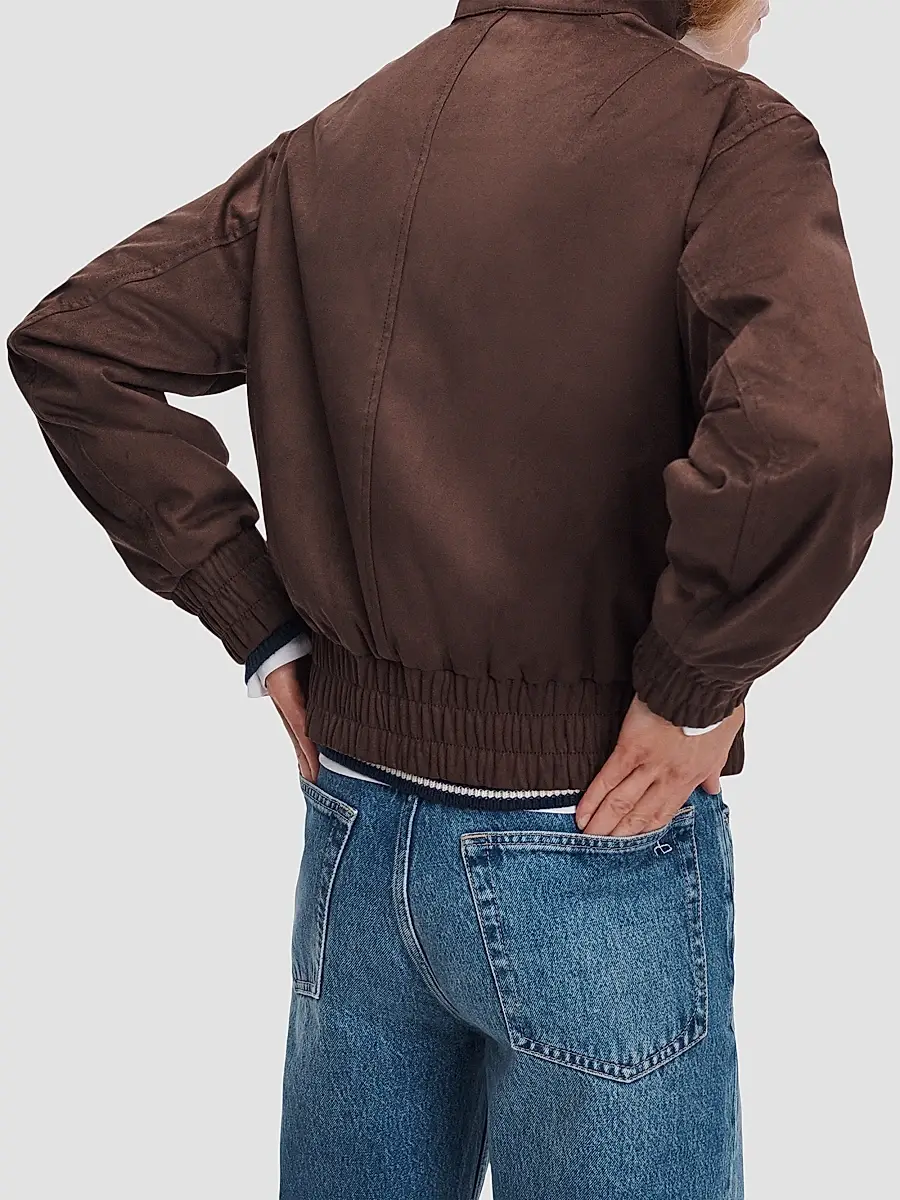 rag & bone Women's Eliza Faux-Suede Bomber Jacket | Thumbnail 3