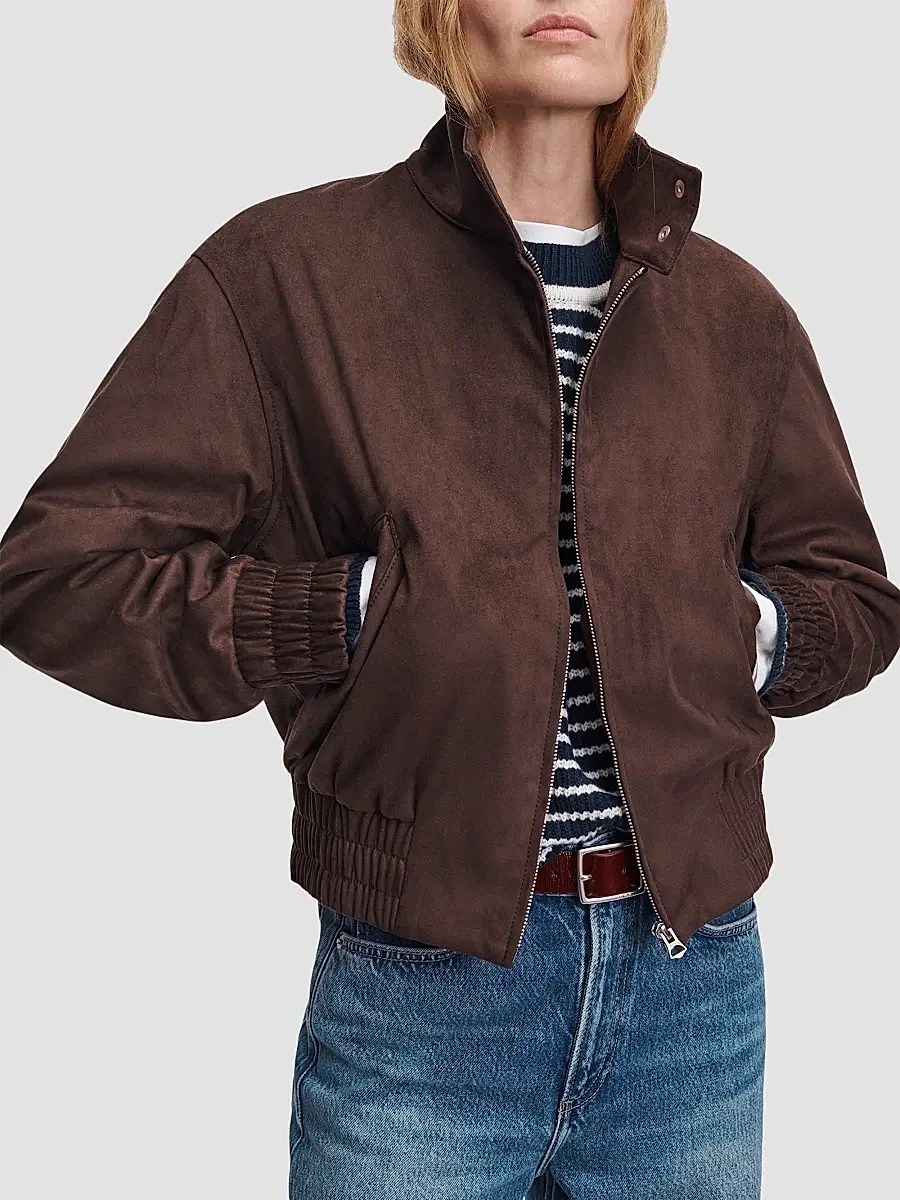 rag & bone Women's Eliza Faux-Suede Bomber Jacket | Thumbnail 5