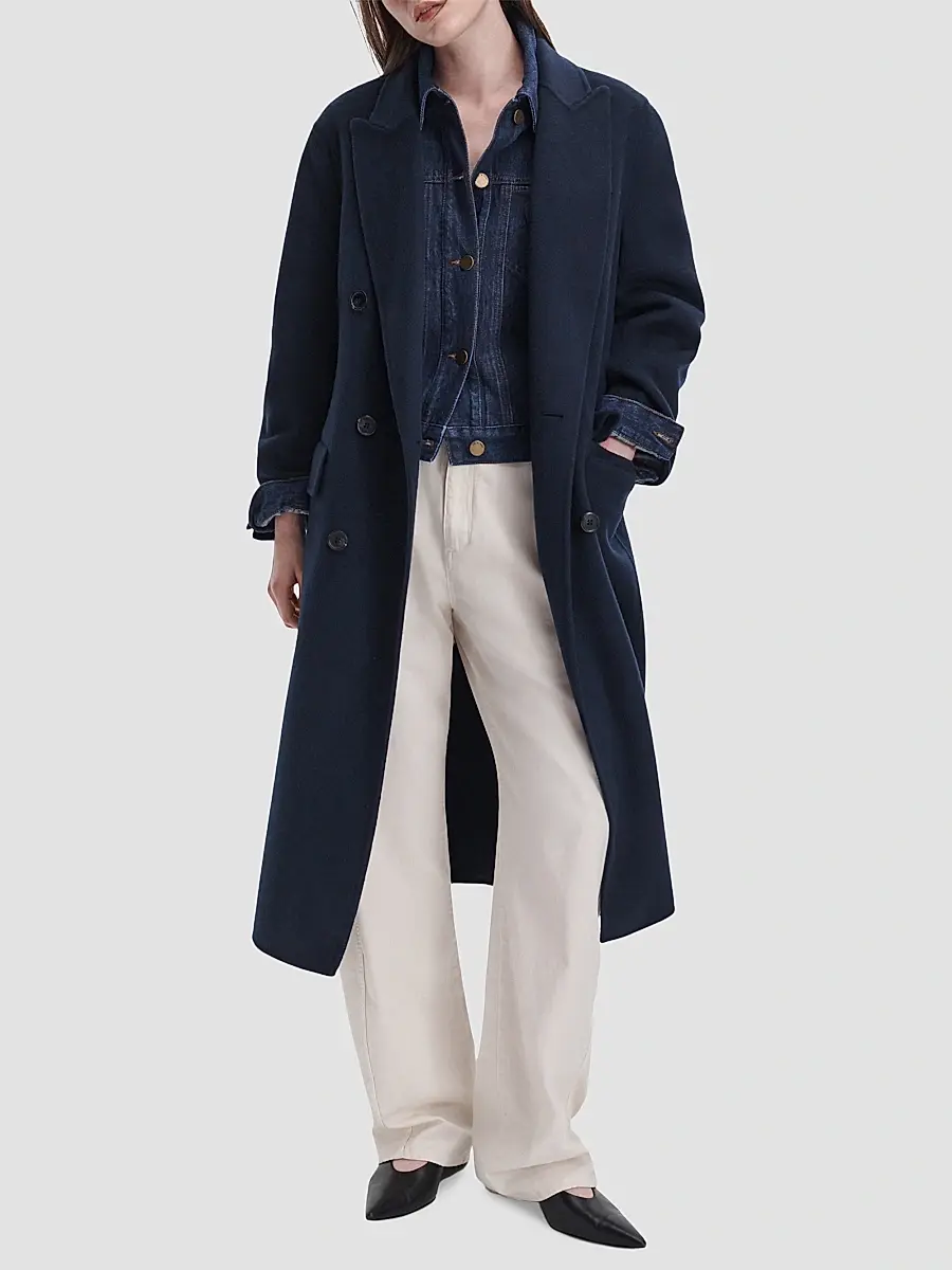 rag & bone Women's Vasso Wool-Blend Double-Breasted Coat | Thumbnail 4