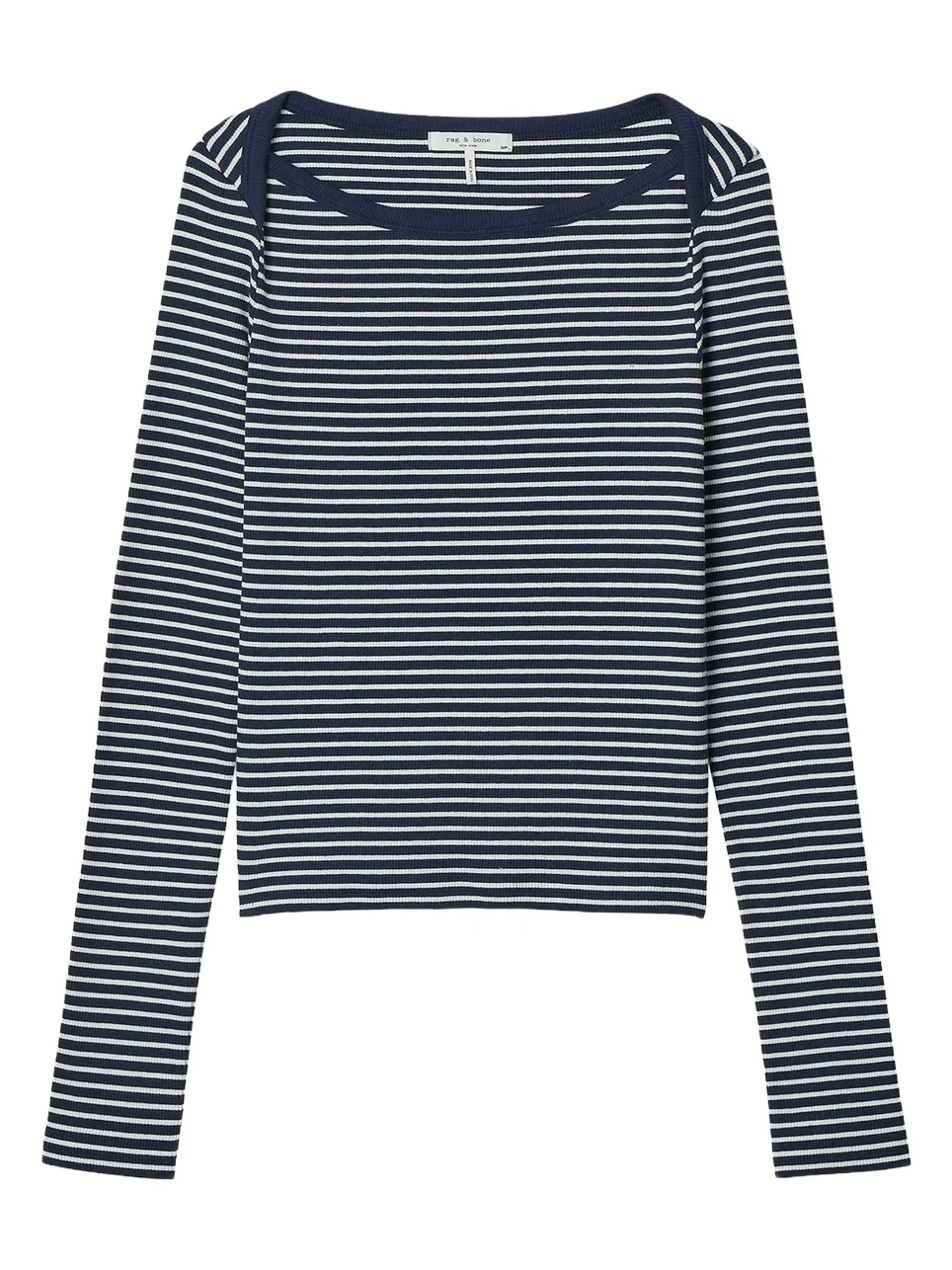 rag & bone Women's The Essential Rib Striped Long-Sleeve Shirt