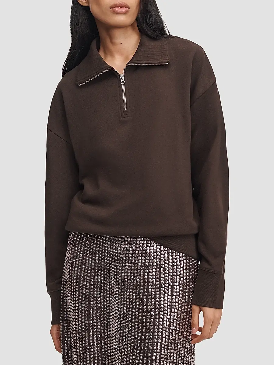 rag & bone Women's The Everyday Terry Half-Zip Sweatshirt | Thumbnail 4