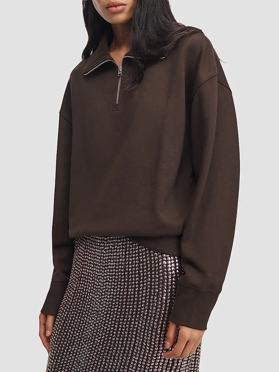 rag & bone Women's The Everyday Terry Half-Zip Sweatshirt | Thumbnail 5