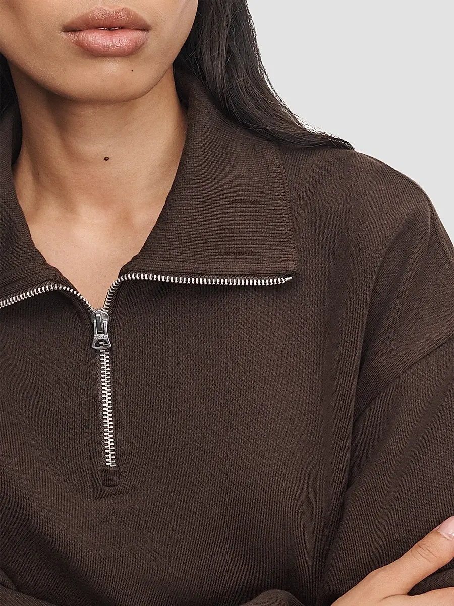rag & bone Women's The Everyday Terry Half-Zip Sweatshirt | Thumbnail 7