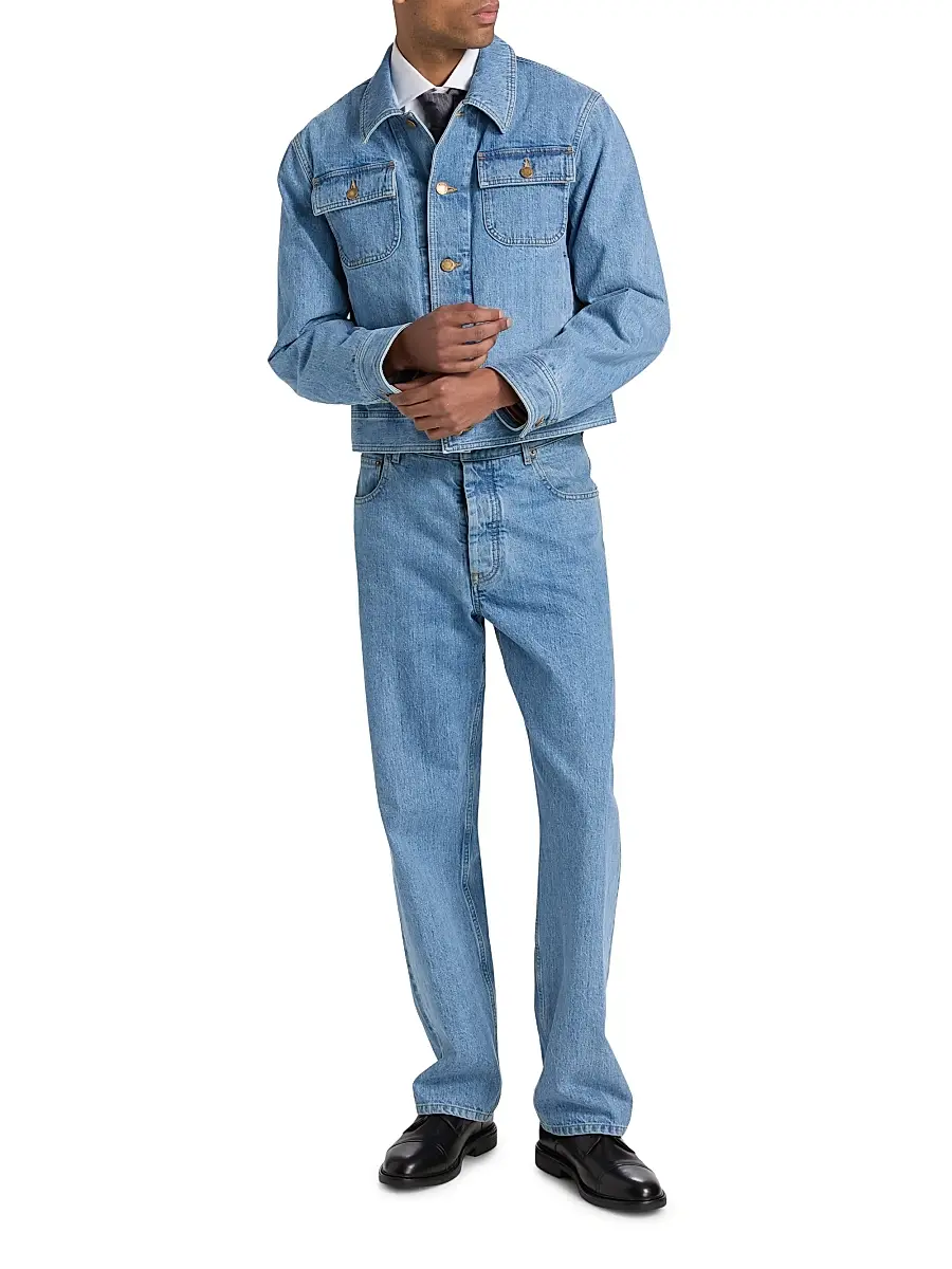 Thom Browne Men's Selvedge Denim Backstrap Utility Jacket | Thumbnail 2 Thom Browne Men's Selvedge Denim Backstrap Utility Jacket | Thumbnail 2