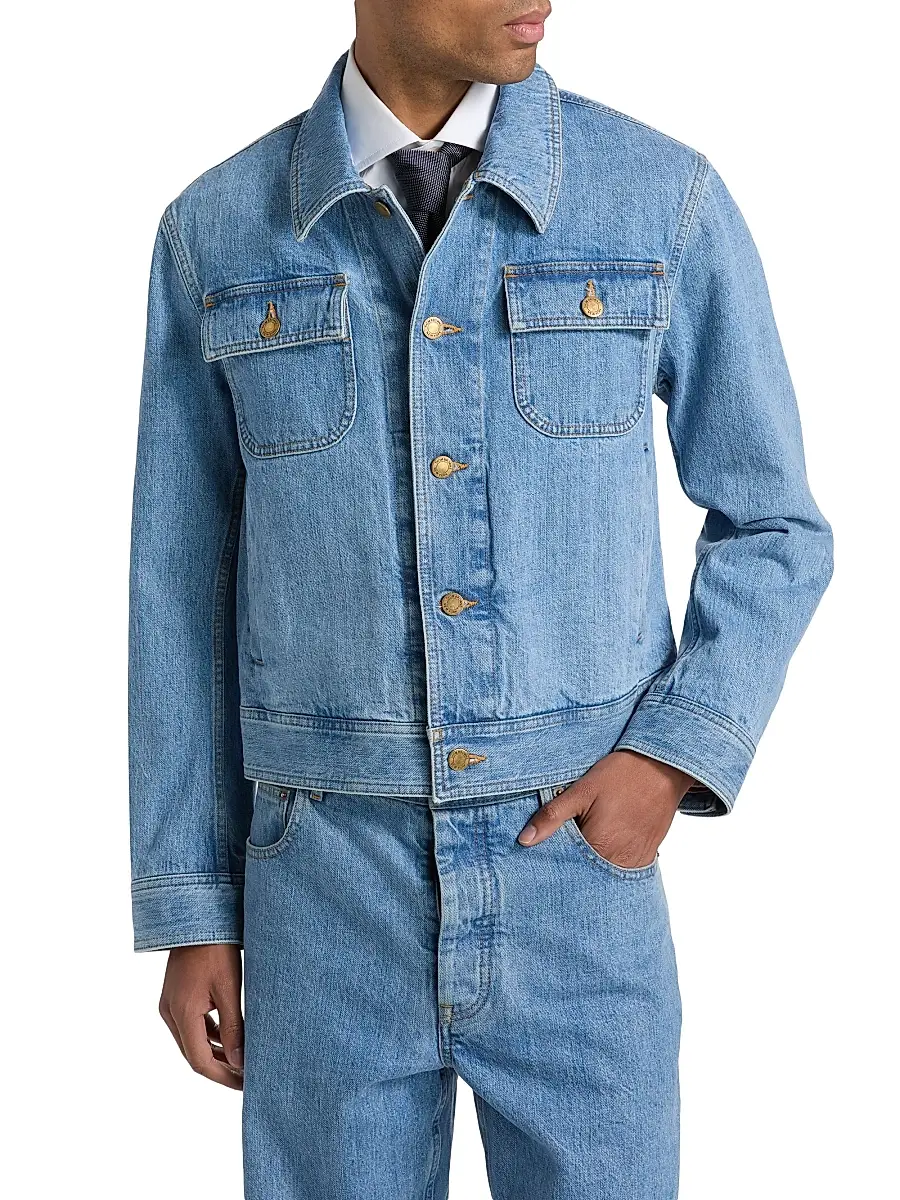 Thom Browne Men's Selvedge Denim Backstrap Utility Jacket | Thumbnail 3 Thom Browne Men's Selvedge Denim Backstrap Utility Jacket | Thumbnail 3