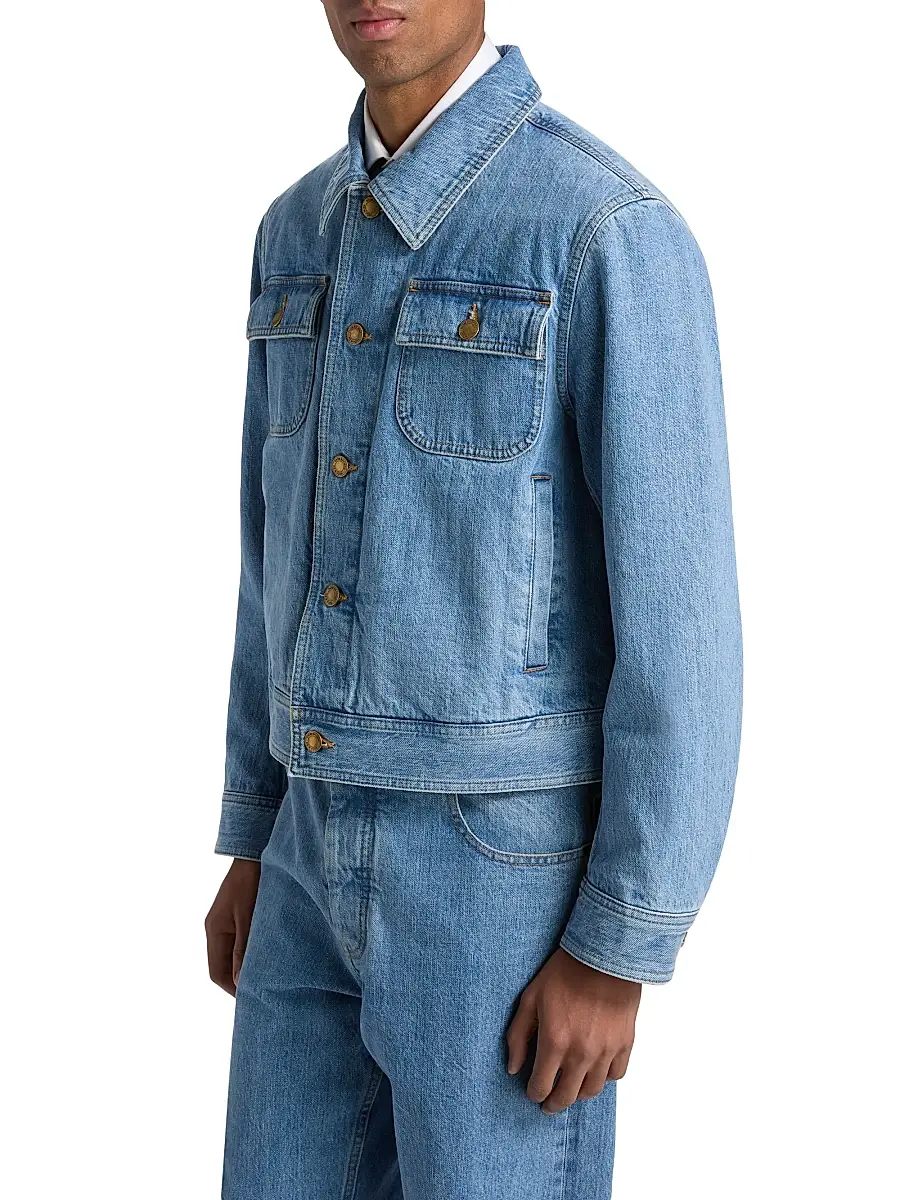 Thom Browne Men's Selvedge Denim Backstrap Utility Jacket | Thumbnail 4 Thom Browne Men's Selvedge Denim Backstrap Utility Jacket | Thumbnail 4