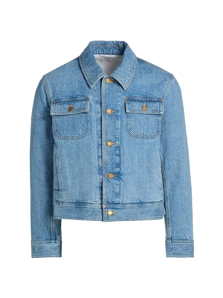 Thom Browne Men's Selvedge Denim Backstrap Utility Jacket - Light Blue | Image 1 Thom Browne Men's Selvedge Denim Backstrap Utility Jacket - Light Blue | Image 1