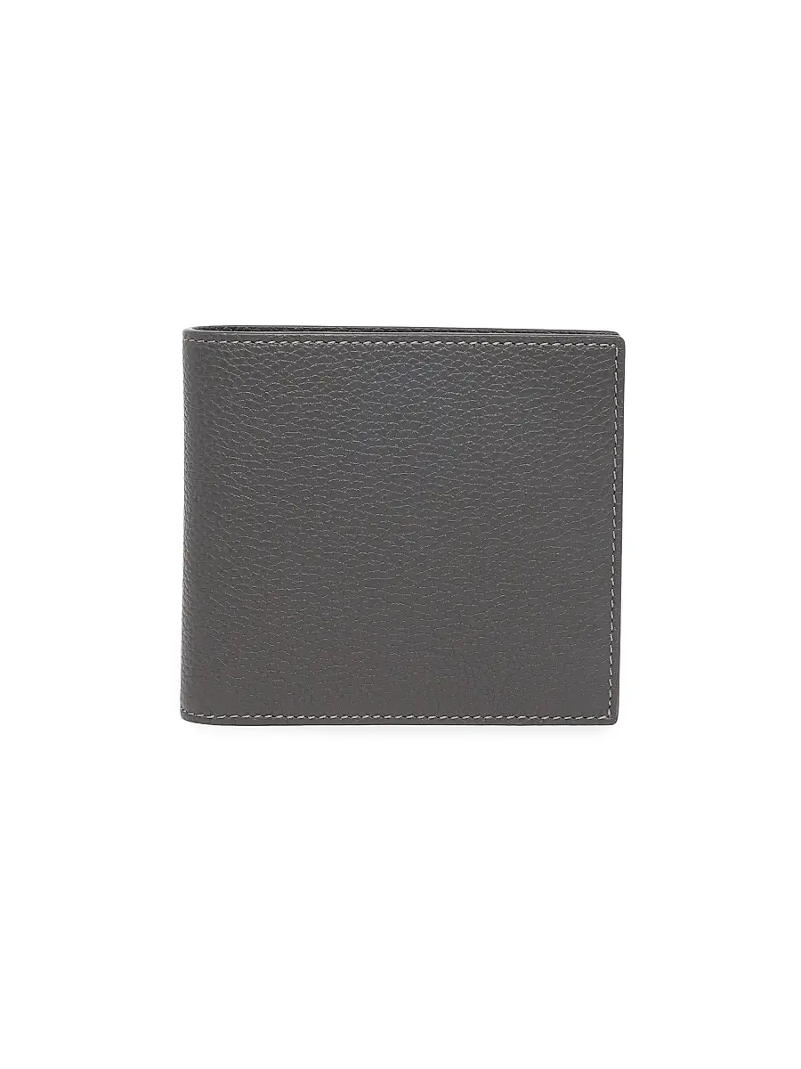 Thom Browne Men's Leather Bifold Wallet - Dark Grey | Image 1 Thom Browne Men's Leather Bifold Wallet - Dark Grey | Image 1