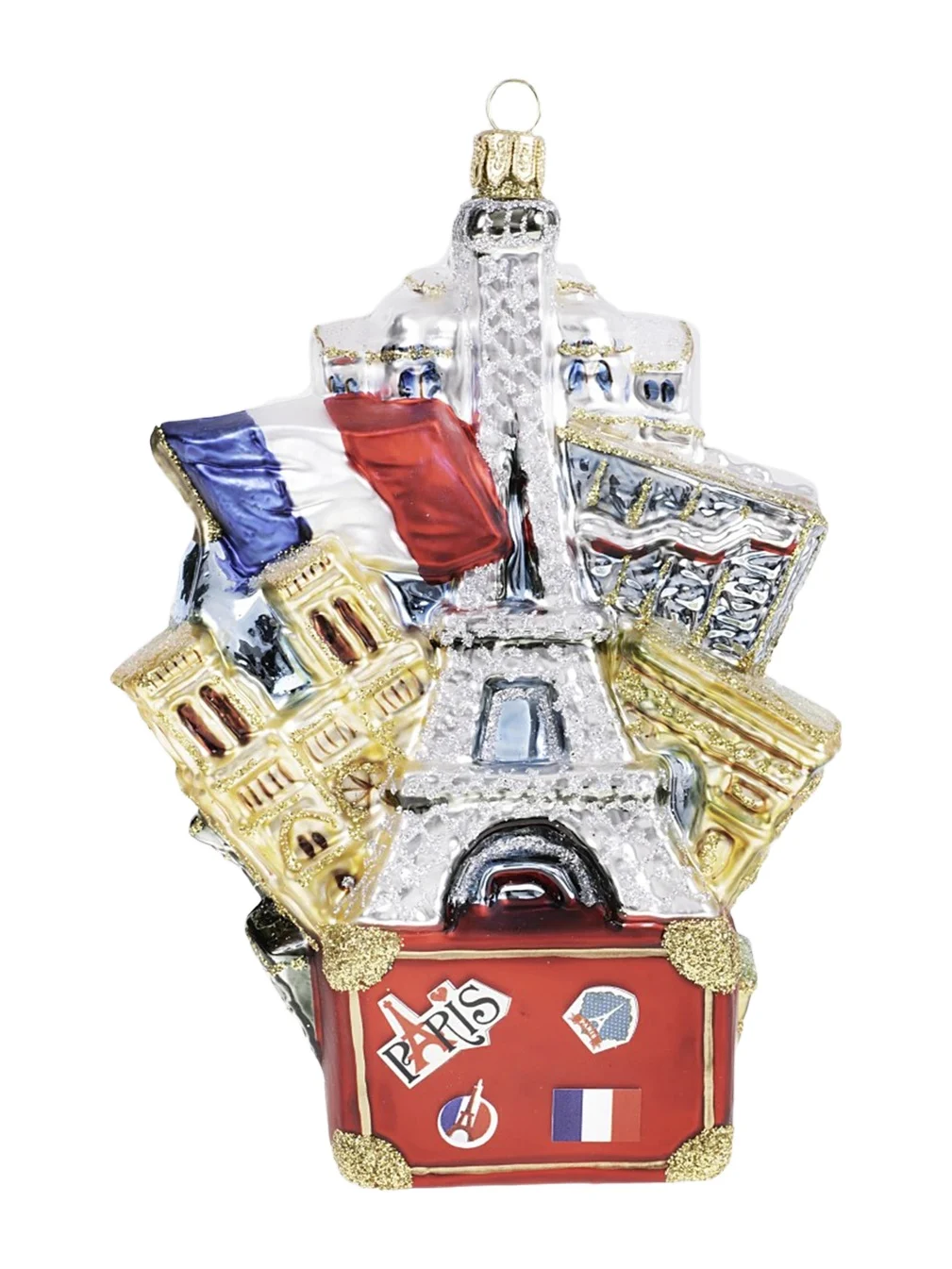 Exclusively Ours Paris Suitcase Glass Ornament