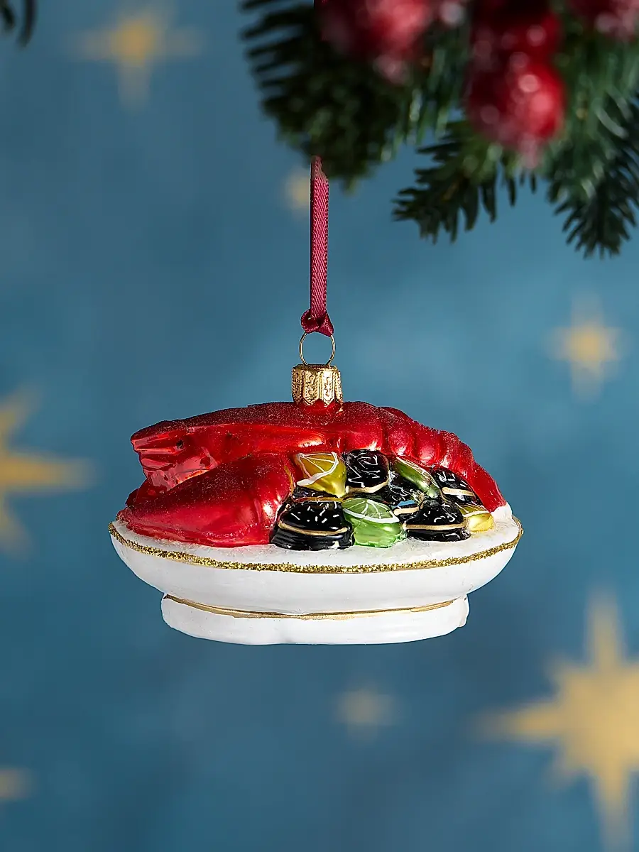 Exclusively Ours Lobster With Mussels Glass Ornament | Image 1 Exclusively Ours Lobster With Mussels Glass Ornament | Image 1