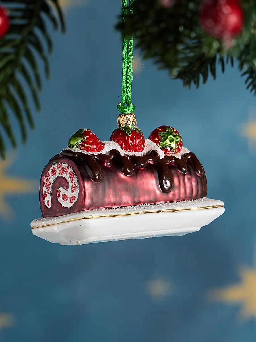 Exclusively Ours Strawberry Chocolat Glass Ornament | Image 1 Exclusively Ours Strawberry Chocolat Glass Ornament | Image 1