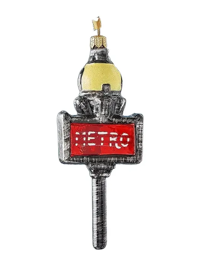 Exclusively Ours Metro Sign Glass Ornament