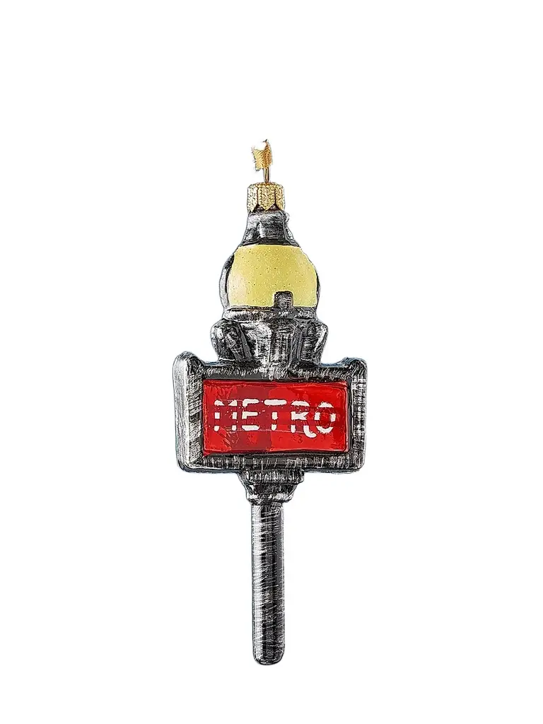 Exclusively Ours Metro Sign Glass Ornament | Image 1 Exclusively Ours Metro Sign Glass Ornament | Image 1