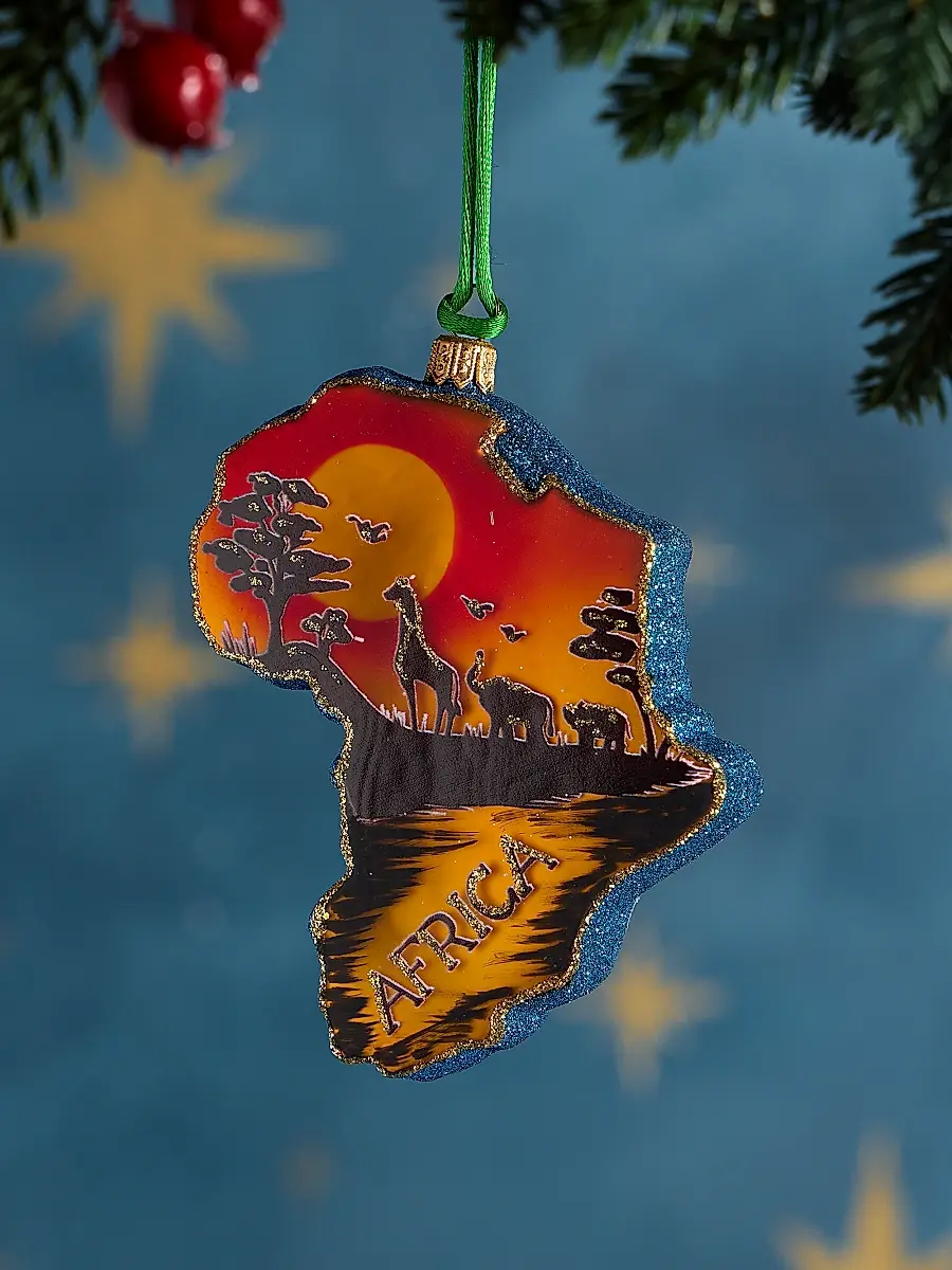 Exclusively Ours Africa Glass Ornament | Image 1 Exclusively Ours Africa Glass Ornament | Image 1