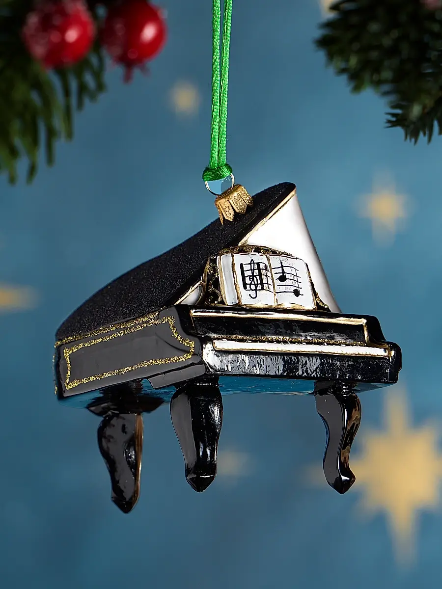 Exclusively Ours Grand Piano Glass Ornament | Image 1 Exclusively Ours Grand Piano Glass Ornament | Image 1