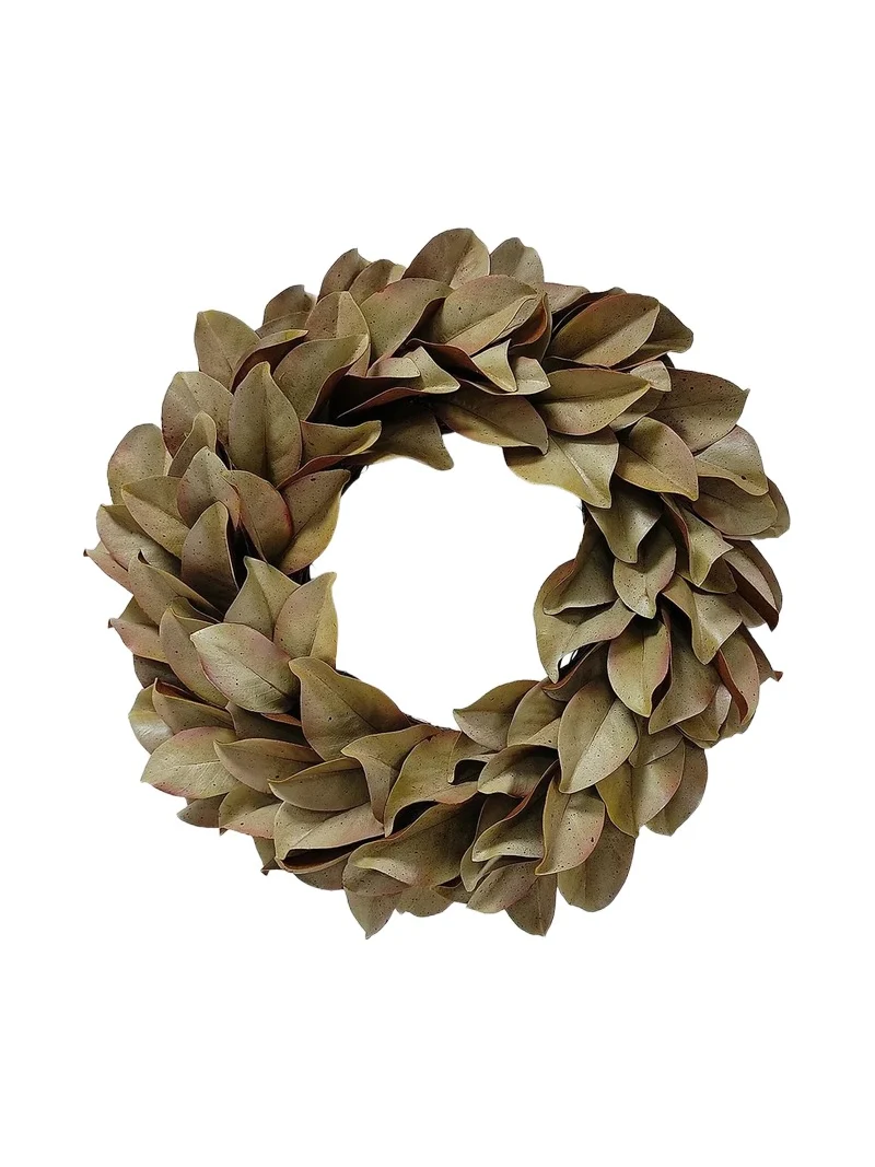 Winward Home Artificial Dry Magnolia Leaf Wreath