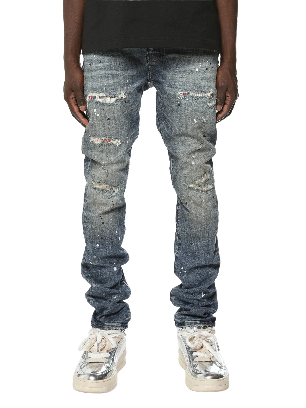 Purple Brand Men's Paint Repair Skinny Jeans