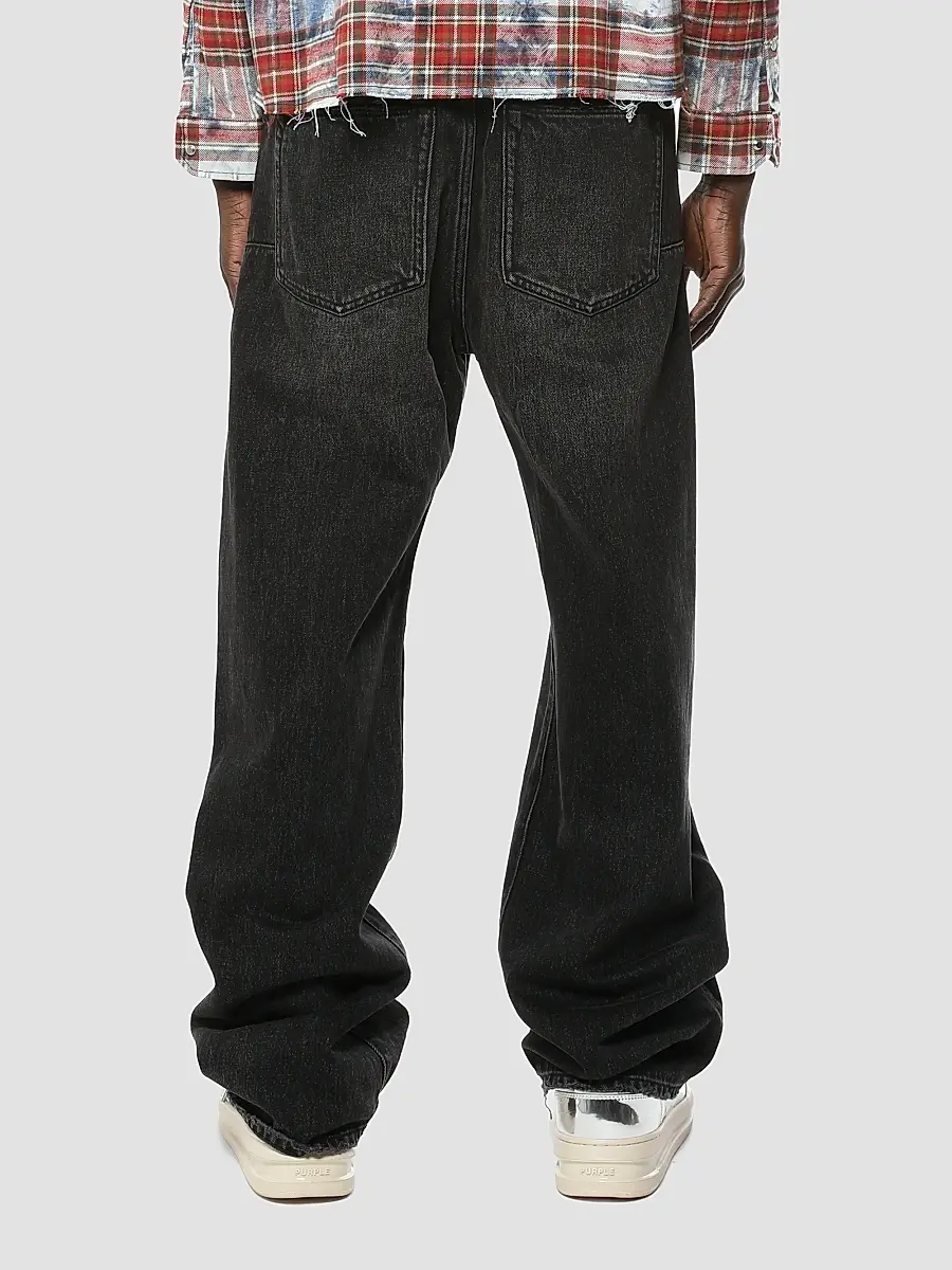 Purple Brand Men's P018 Logo Appliqué Wide-Leg Jeans | Thumbnail 2 Purple Brand Men's P018 Logo Appliqué Wide-Leg Jeans | Thumbnail 2