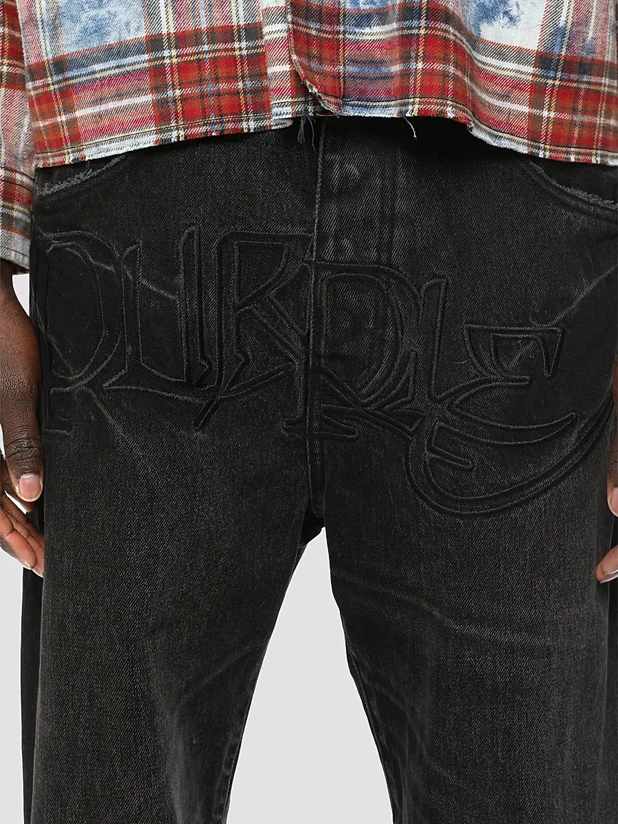 Purple Brand Men's P018 Logo Appliqué Wide-Leg Jeans | Thumbnail 4 Purple Brand Men's P018 Logo Appliqué Wide-Leg Jeans | Thumbnail 4