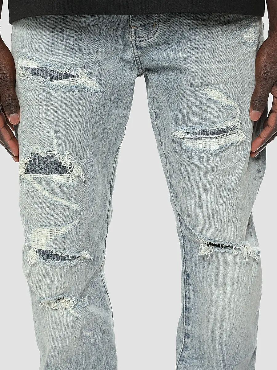 Purple Brand Men's ​Layered Distressed Jeans | Thumbnail 3