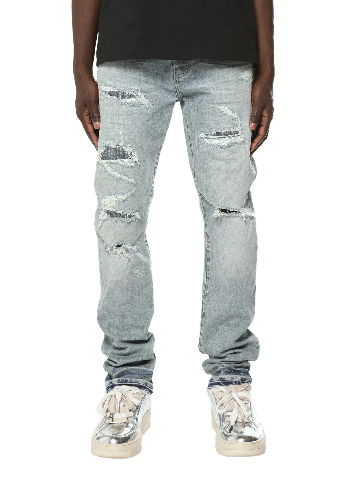 Men's Layered Distressed Jeans Men's Layered Distressed Jeans