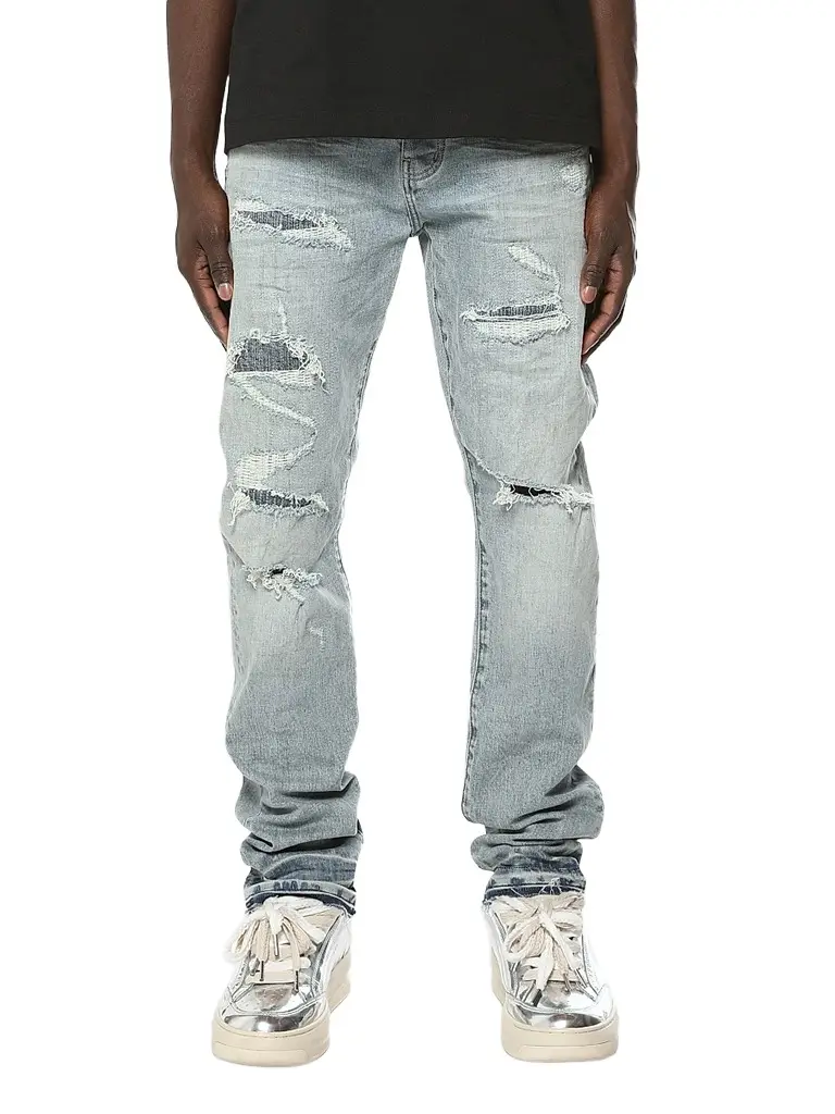 Purple Brand Men's Layered Distressed Jeans | Image 1 Purple Brand Men's Layered Distressed Jeans | Image 1