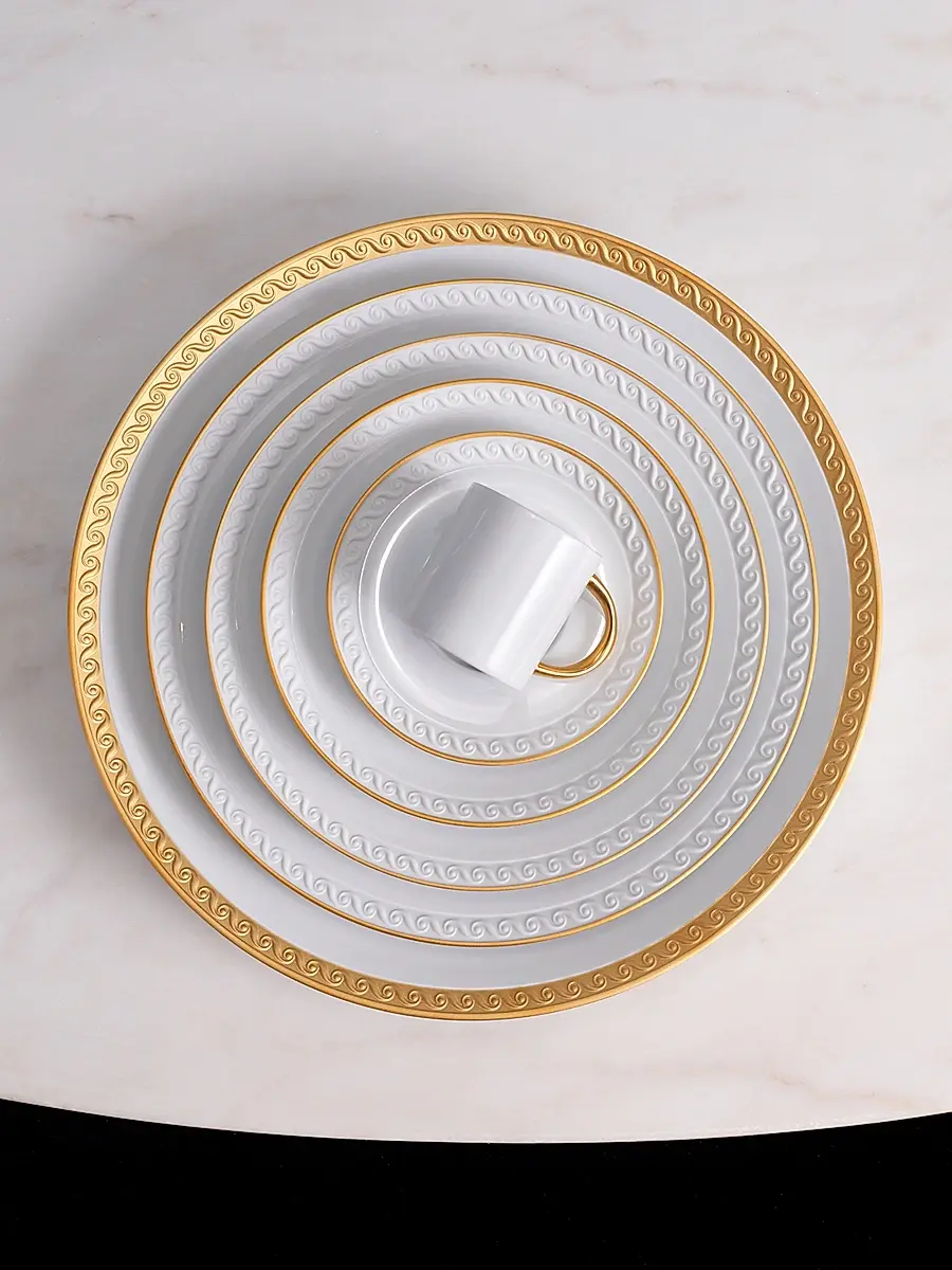 L'Objet Neptune Porcelain & 24K Gold Bread & Butter Plate - White Gold | Thumbnail 2 L'Objet Neptune Porcelain & 24K Gold Bread & Butter Plate - White Gold | Thumbnail 2